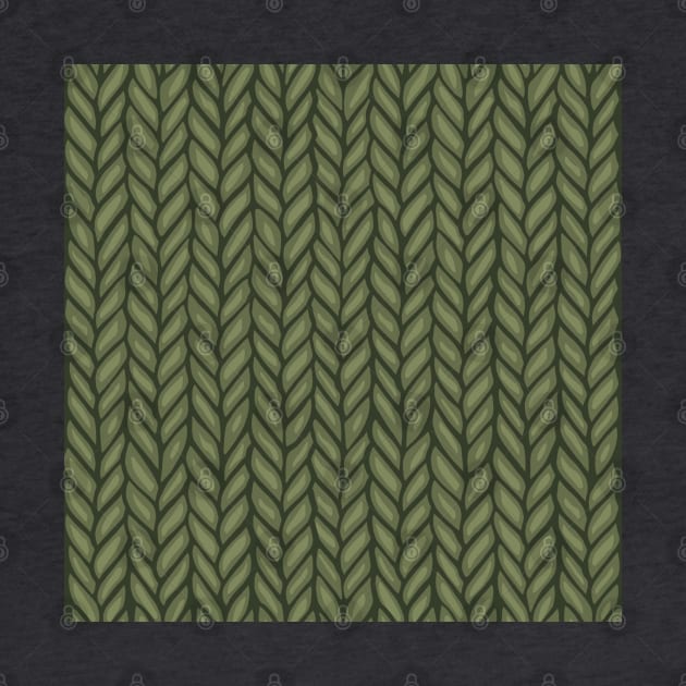 Green Knit Pattern Drawing by Slightly Unhinged